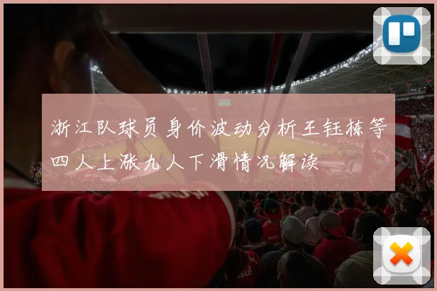 浙江队球员身价波动分析王钰栋等四人上涨九人下滑情况解读